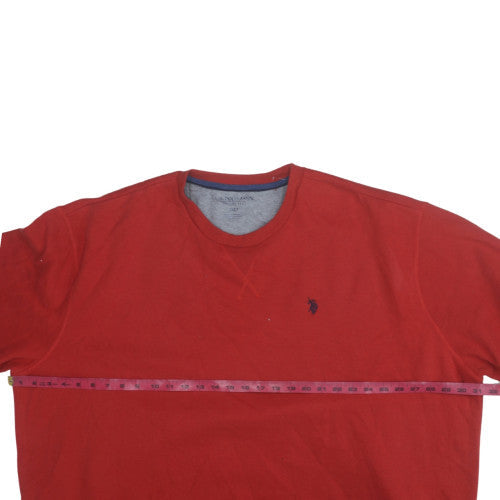 Mens UK Size 3XLT U.S. Polo Assn. Red Pullover Sweatshirt