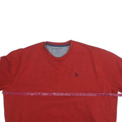 Mens UK Size 3XLT U.S. Polo Assn. Red Pullover Sweatshirt