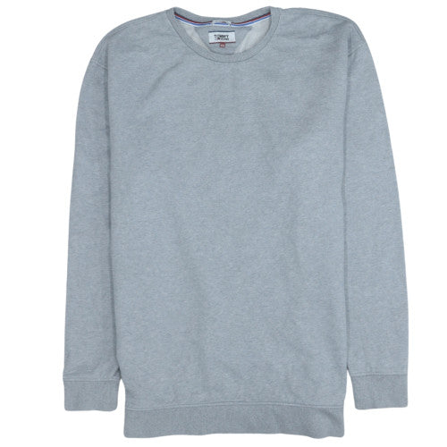 Mens UK Size 2XL Tommy Jeans Grey Pullover Sweatshirt