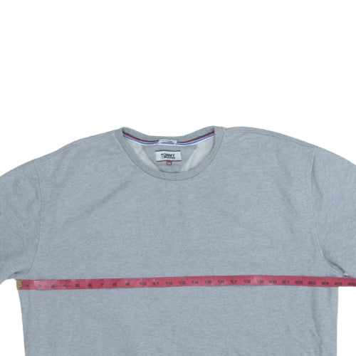 Mens UK Size 2XL Tommy Jeans Grey Pullover Sweatshirt