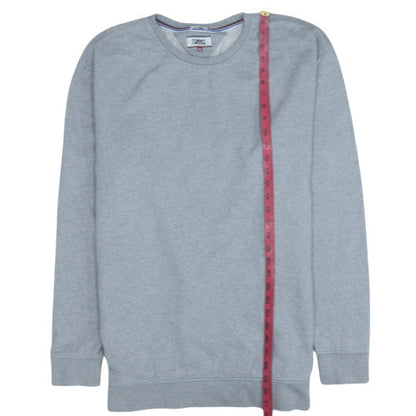 Mens UK Size 2XL Tommy Jeans Grey Pullover Sweatshirt