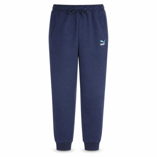 Front view of Puma Men's Blue Jogger Sweatpants M Regular Fit Cotton Blend