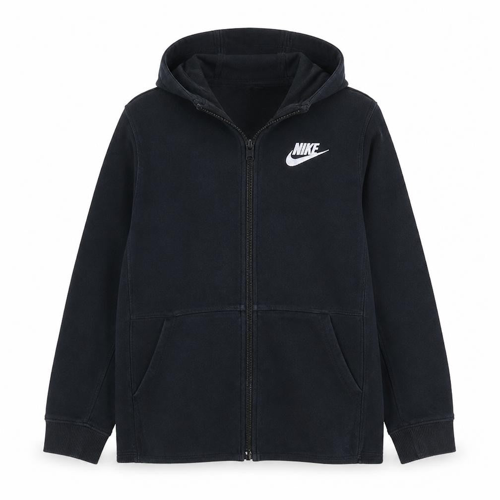 Front view of Nike Teens Black Full Zip Hoodie XL Sports Fleece