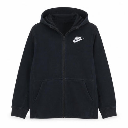 Front view of Nike Teens Black Full Zip Hoodie XL Sports Fleece