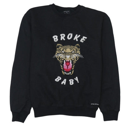 Mens UK Size L Broke Baby Black Pullover Sweatshirt