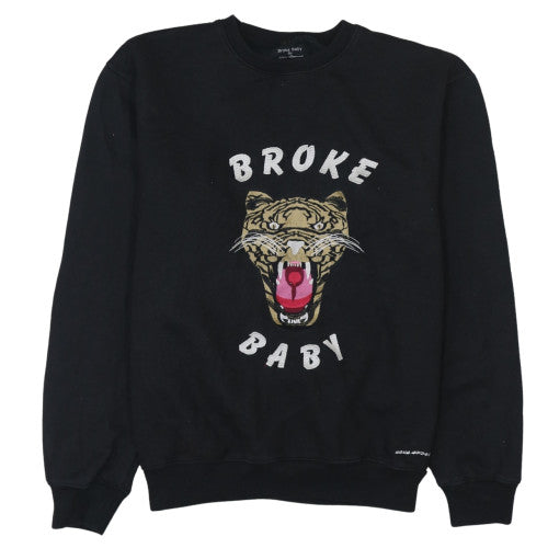 Mens UK Size L Broke Baby Black Pullover Sweatshirt