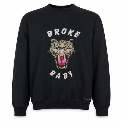 Mens UK Size L Broke Baby Black Pullover Sweatshirt