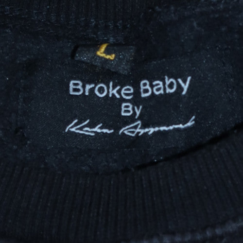 Mens UK Size L Broke Baby Black Pullover Sweatshirt