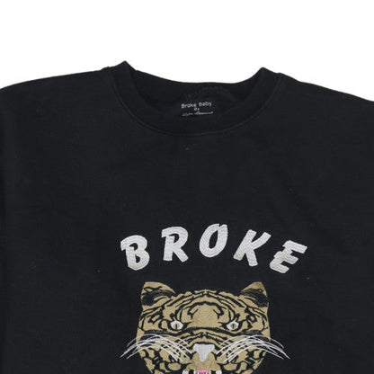 Mens UK Size L Broke Baby Black Pullover Sweatshirt