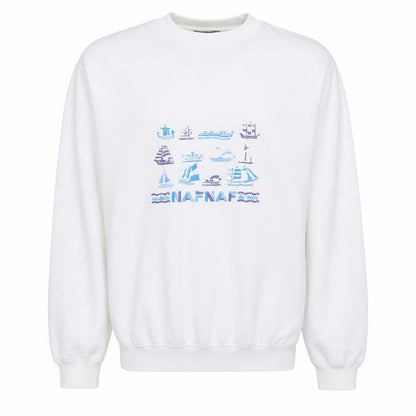 Mens UK Size S NAF NAF White Pullover Sweatshirt