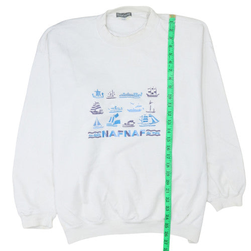 Mens UK Size S NAF NAF White Pullover Sweatshirt