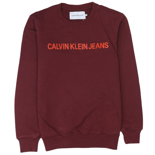 Mens UK Size M Calvin Klein Jeans Red Pullover Sweatshirt