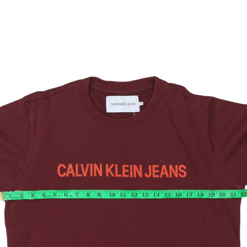 Mens UK Size M Calvin Klein Jeans Red Pullover Sweatshirt