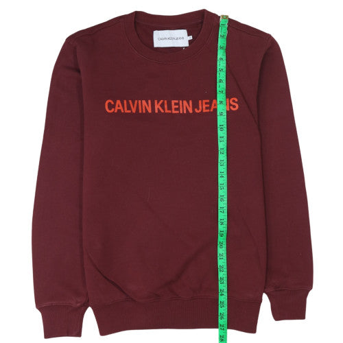 Mens UK Size M Calvin Klein Jeans Red Pullover Sweatshirt