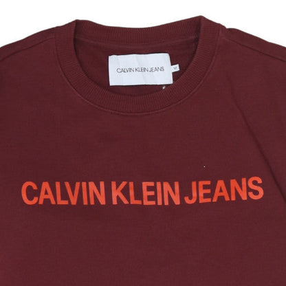 Mens UK Size M Calvin Klein Jeans Red Pullover Sweatshirt