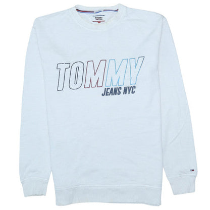 Mens UK Size M Tommy Jeans White Pullover Sweatshirt
