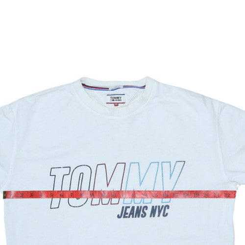 Mens UK Size M Tommy Jeans White Pullover Sweatshirt