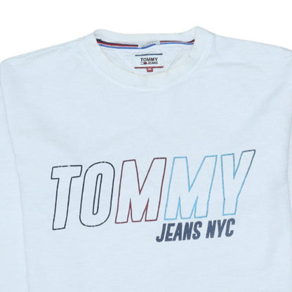 Mens UK Size M Tommy Jeans White Pullover Sweatshirt