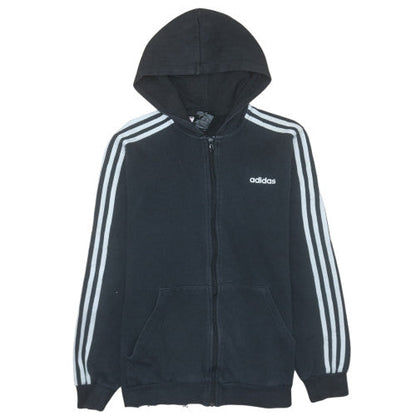 Boys UK Size 15-16 Years adidas Black Full Zip Hoodie