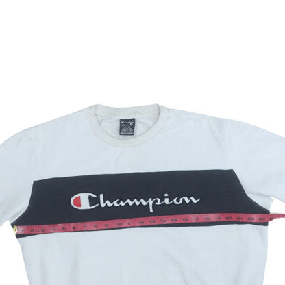 Mens UK Size L Champion White Pullover Sweatshirt