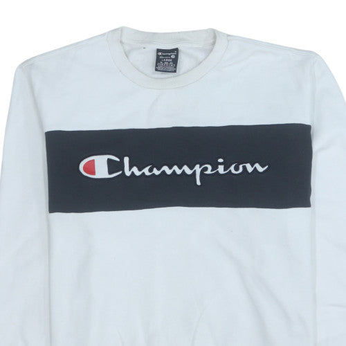 Mens UK Size L Champion White Pullover Sweatshirt