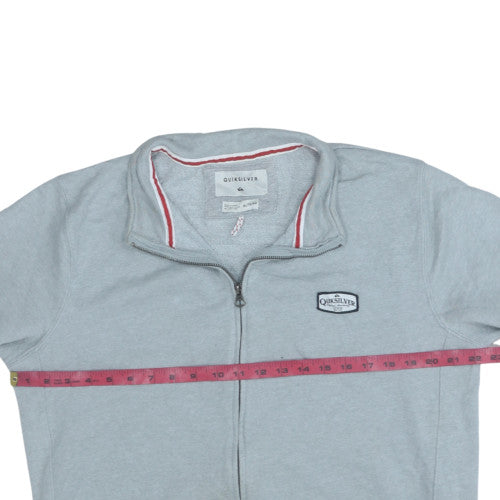 Mens UK Size L Quiksilver Grey Full Zip Sweatshirt