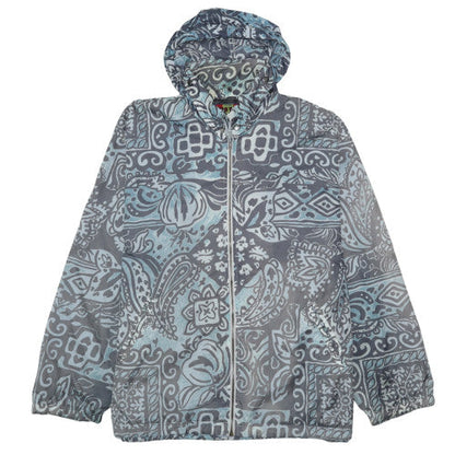 Fictif Men's Blue Paisley Hooded Windbreaker Jacket Size M