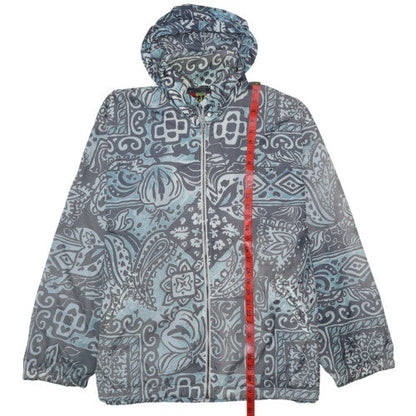 Fictif Men's Blue Paisley Hooded Windbreaker Jacket Size M