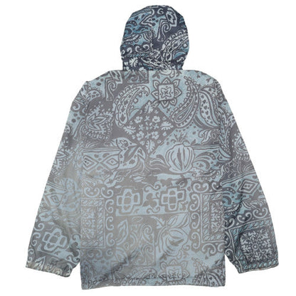 Fictif Men's Blue Paisley Hooded Windbreaker Jacket Size M