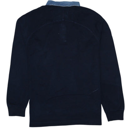 Mens UK Size M Marks and Spencer Blue Henley Sweatshirt