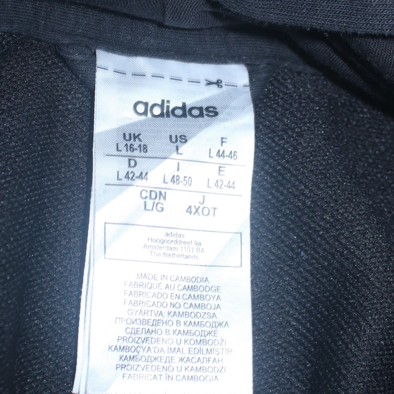 Womens UK Size L adidas Black Full Zip Hoodie