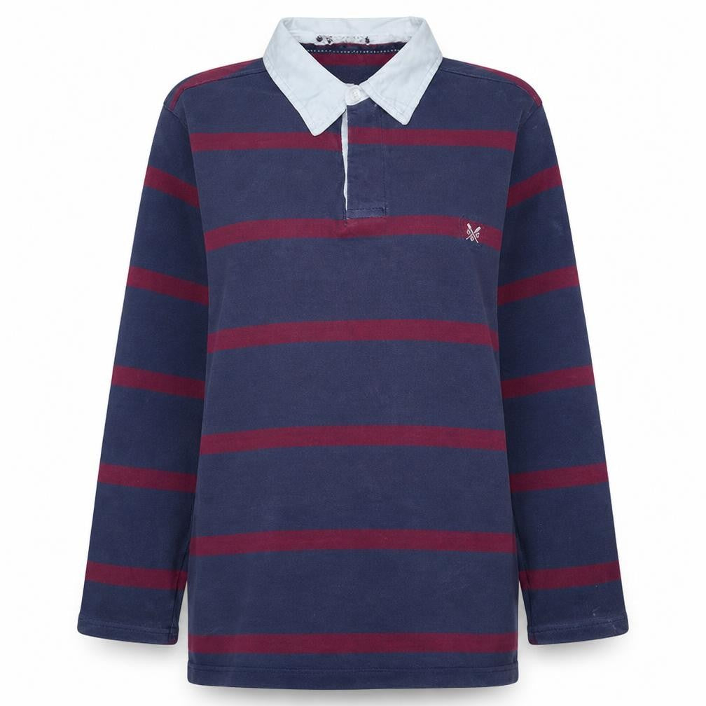 Crew Clothing Women Navy Stripe Cotton Pullover Sweatshirt L
