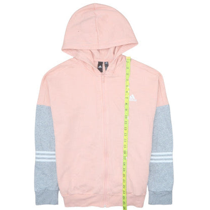 Womens UK Size L adidas Pink Full Zip Hoodie
