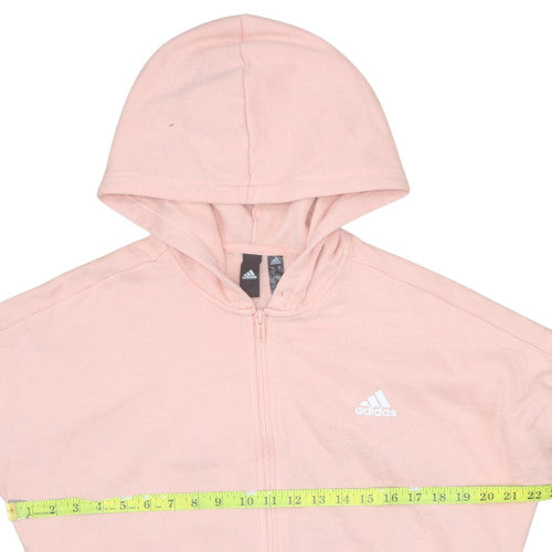 Womens UK Size L adidas Pink Full Zip Hoodie