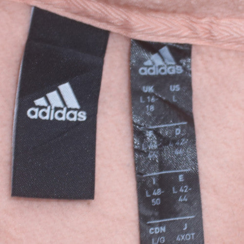 Womens UK Size L adidas Pink Full Zip Hoodie