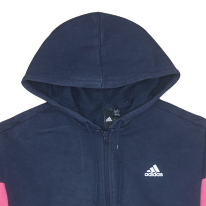 Womens UK Size L adidas Blue Full Zip Hoodie