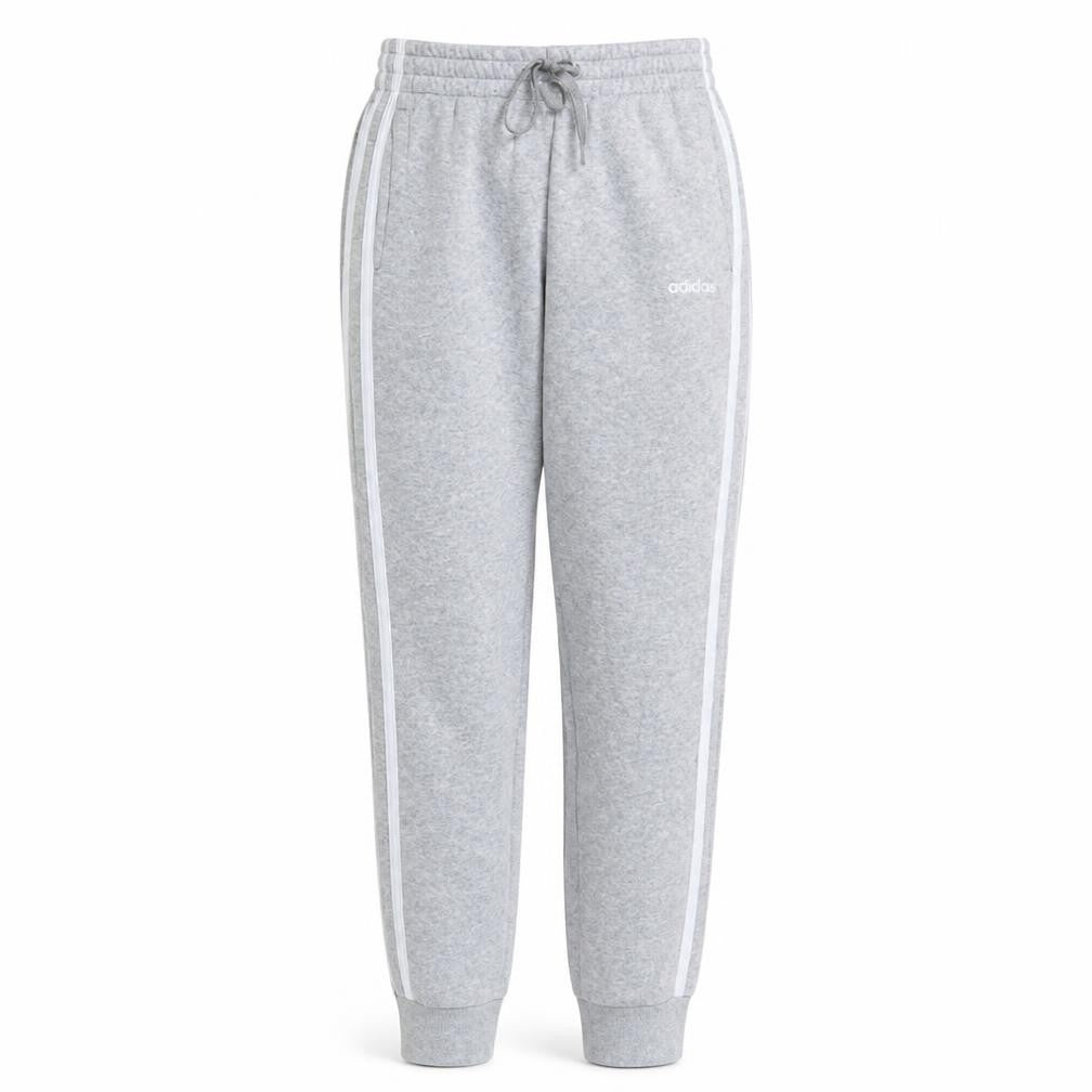 Front view of Adidas women’s grey xs jogger sweatpants with drawstring waist