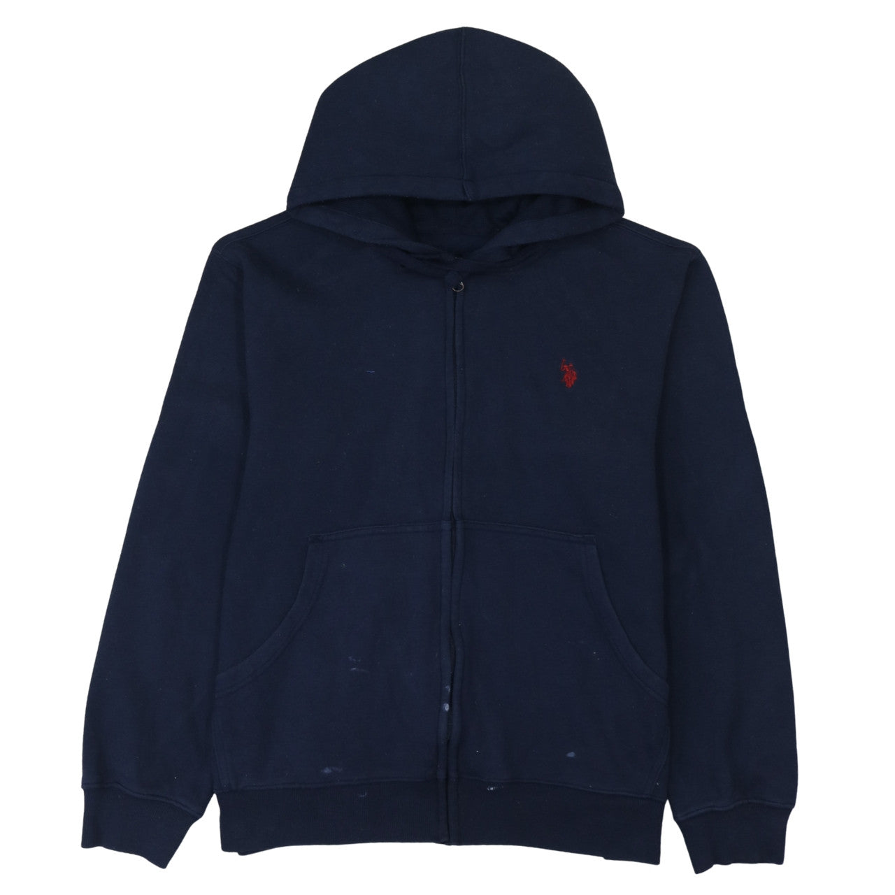 Mens UK Size L U.S. Polo Assn. Blue Full Zip Hoodie