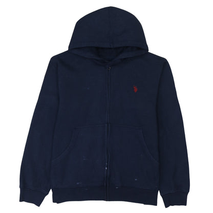Mens UK Size L U.S. Polo Assn. Blue Full Zip Hoodie