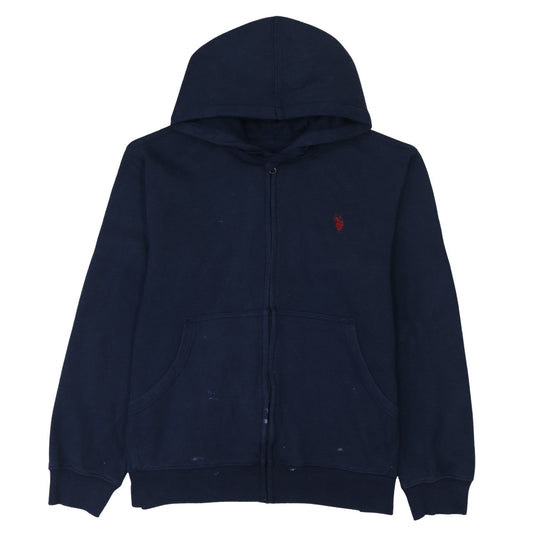 Mens UK Size L U.S. Polo Assn. Blue Full Zip Hoodie
