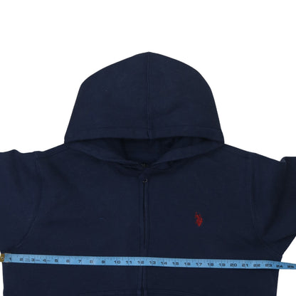 Mens UK Size L U.S. Polo Assn. Blue Full Zip Hoodie