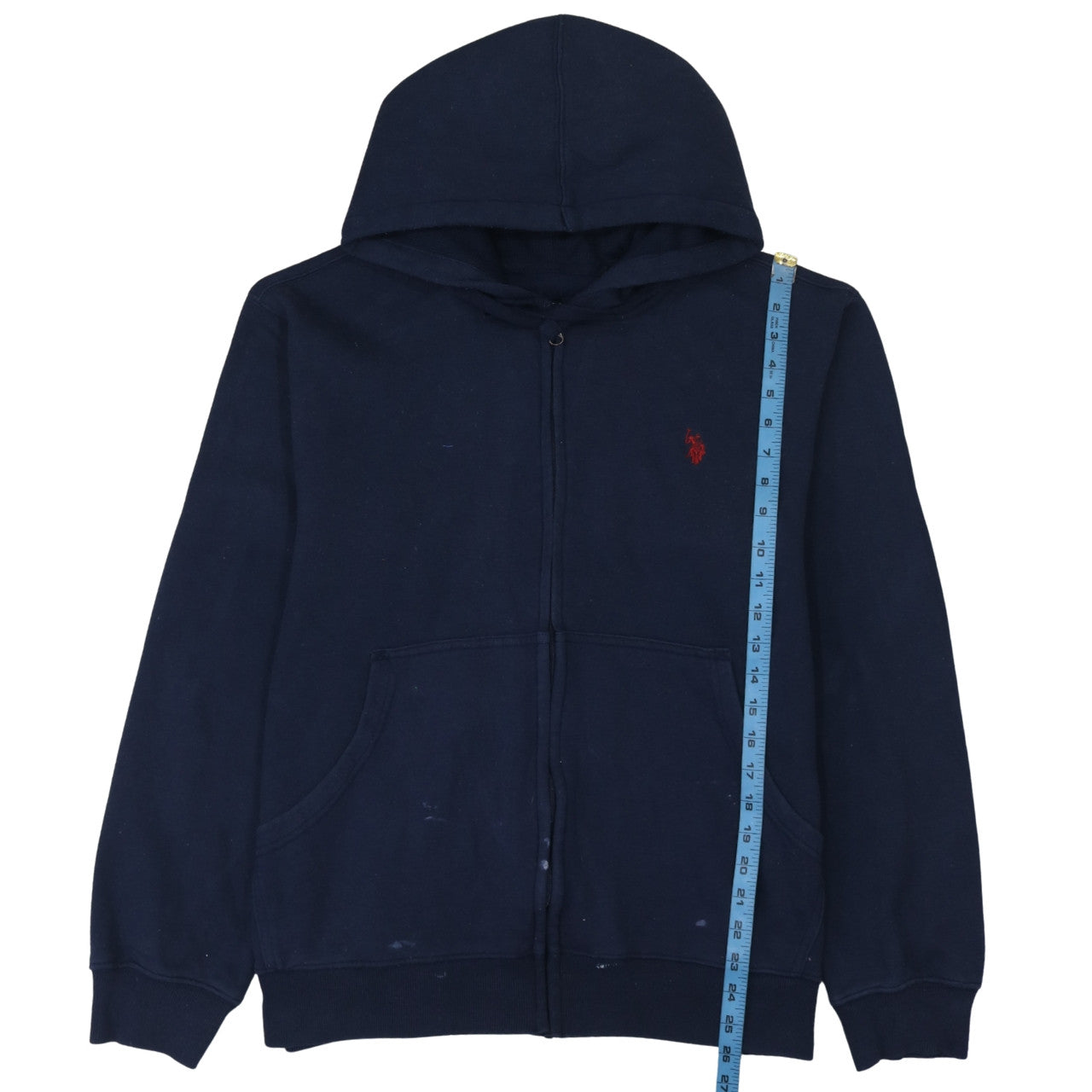 Mens UK Size L U.S. Polo Assn. Blue Full Zip Hoodie