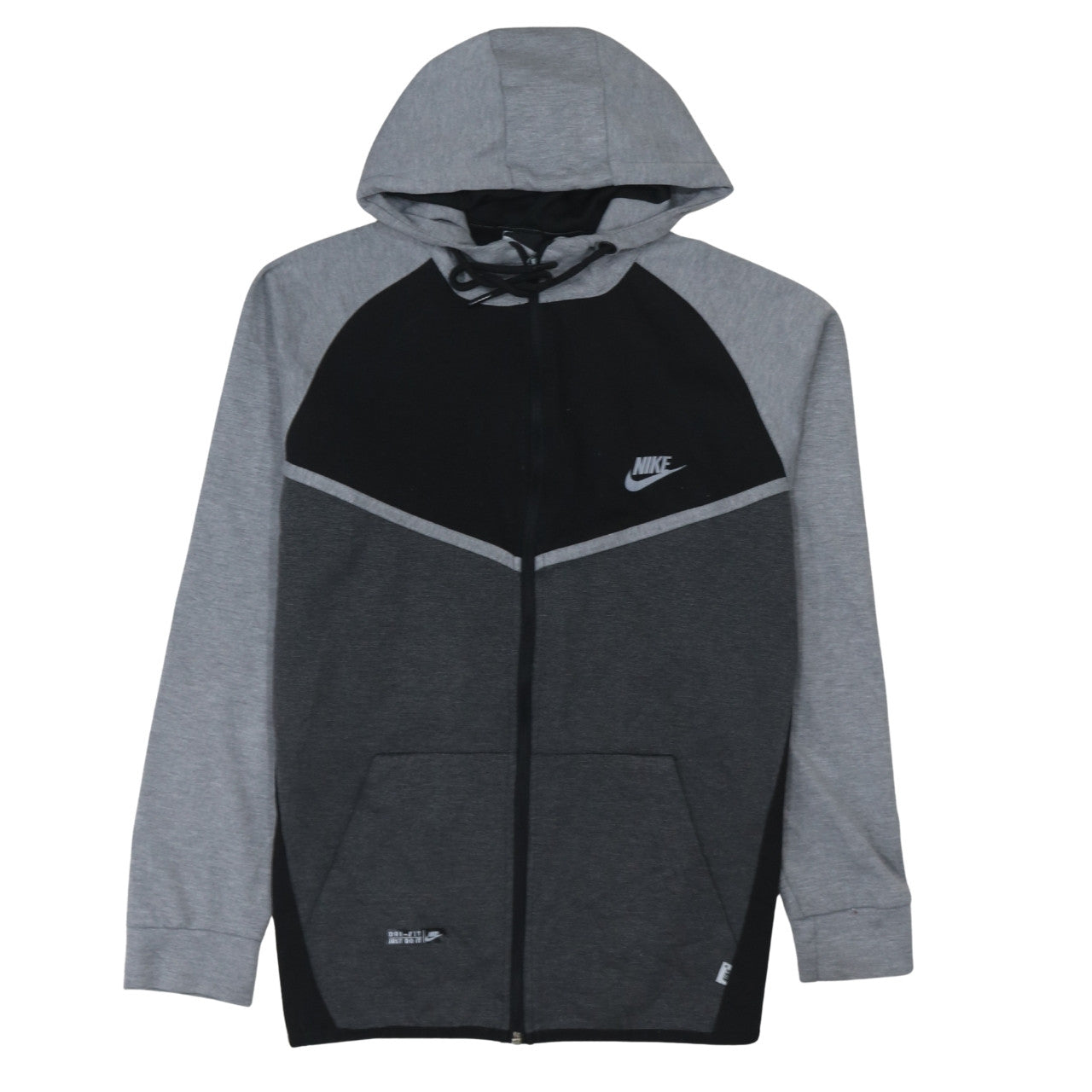 Mens UK Size L Nike Grey Full Zip Hoodie