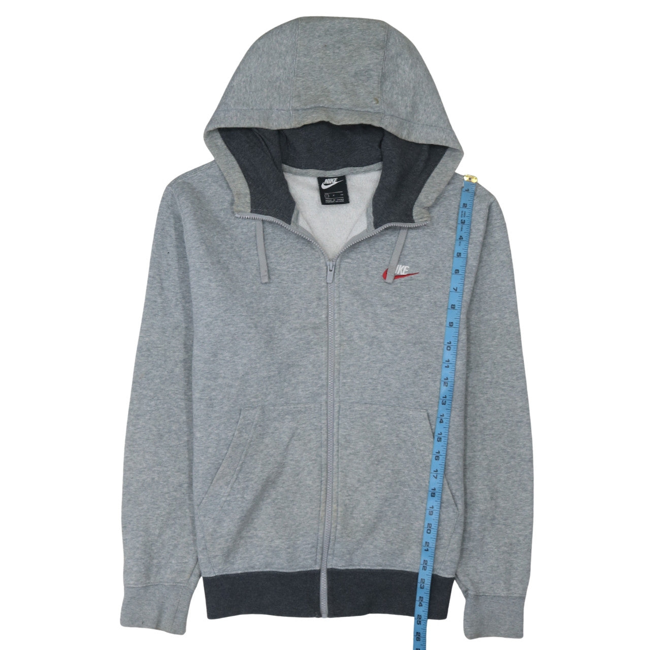 Mens UK Size S Nike Grey Full Zip Hoodie
