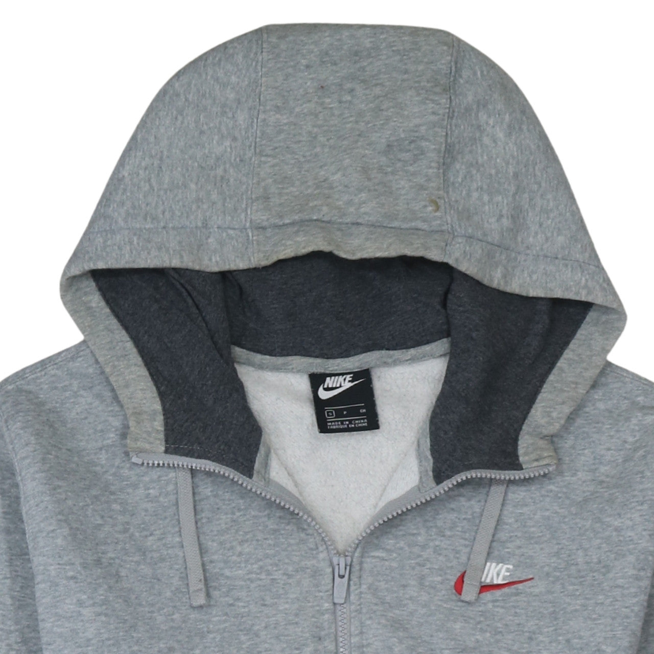 Mens UK Size S Nike Grey Full Zip Hoodie