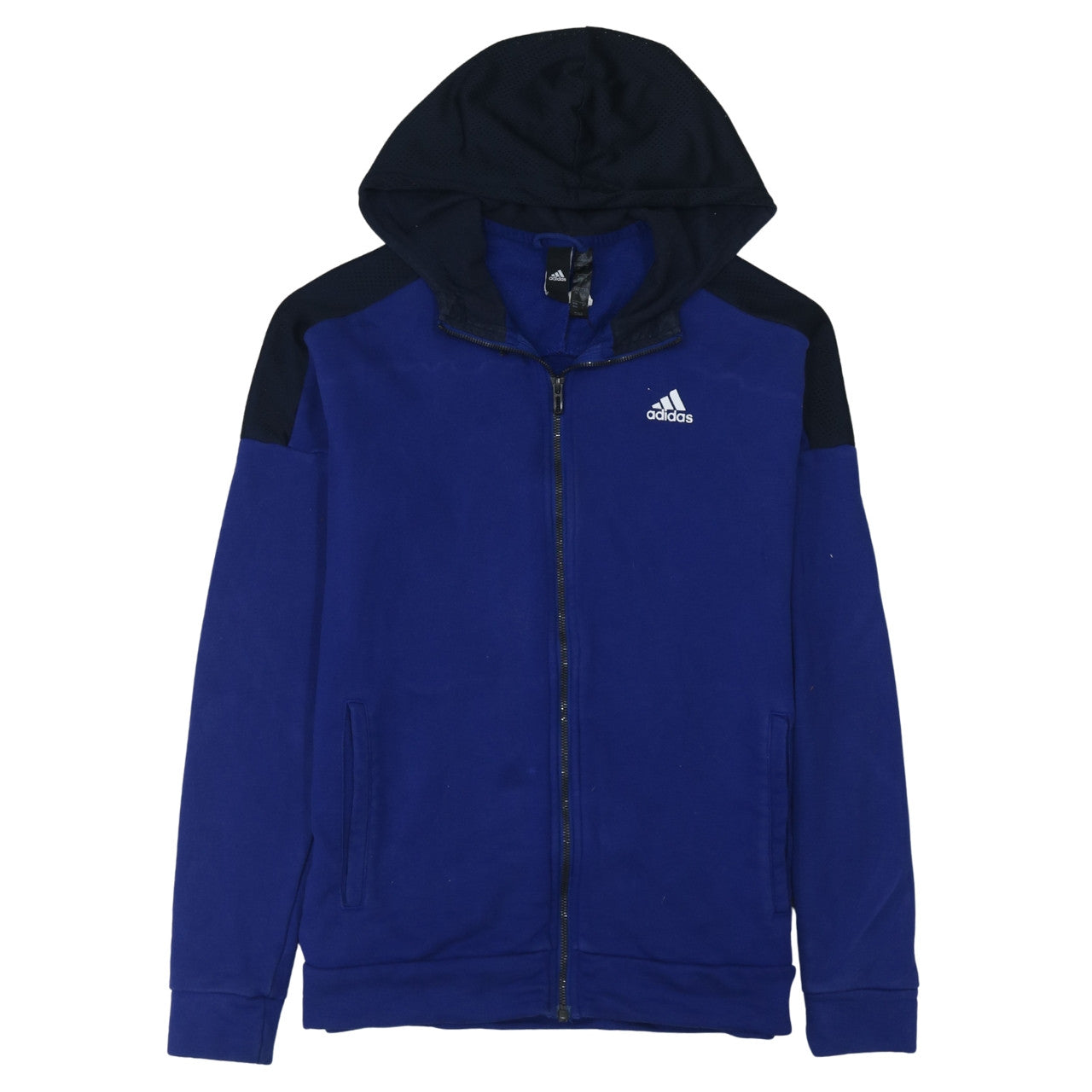 Mens UK Size M adidas Blue Full Zip Hoodie