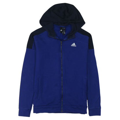 Mens UK Size M adidas Blue Full Zip Hoodie
