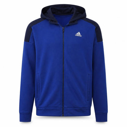 Mens UK Size M adidas Blue Full Zip Hoodie