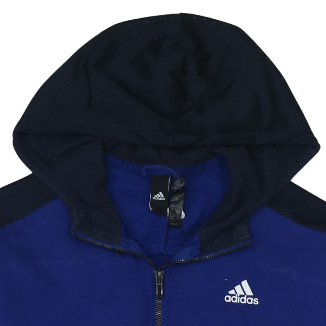 Mens UK Size M adidas Blue Full Zip Hoodie