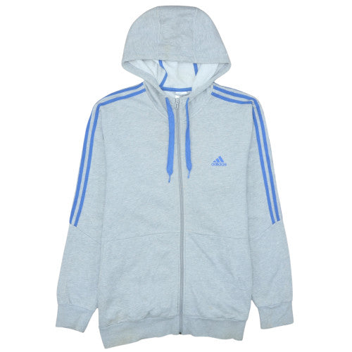Mens UK Size L adidas Grey Full Zip Hoodie